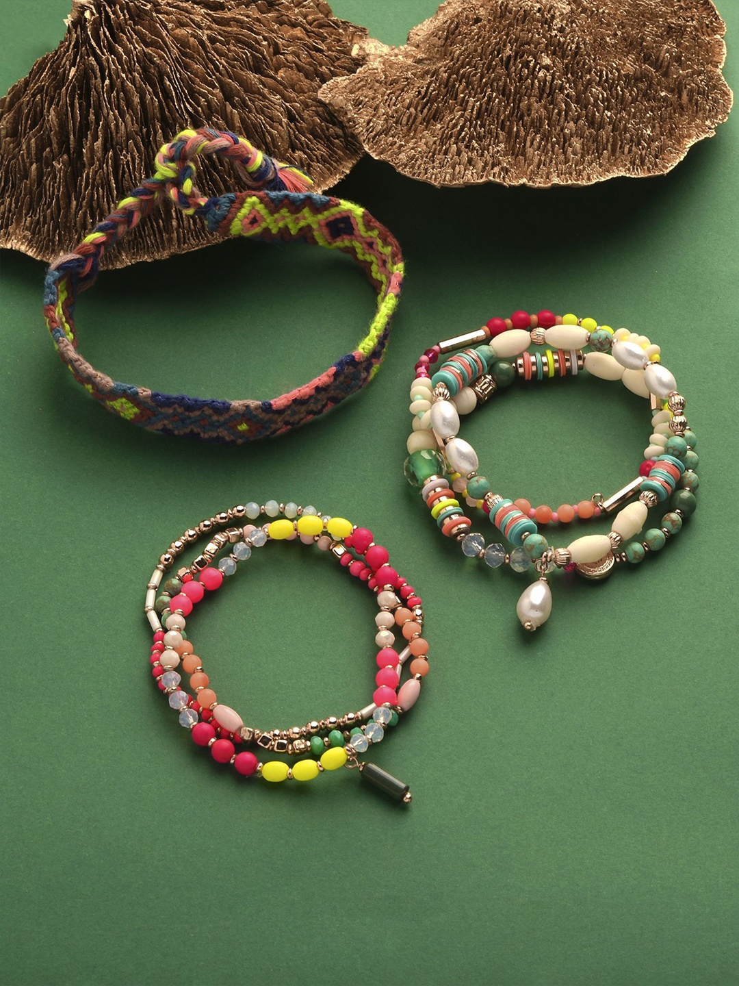 

Accessorize Set Of 7 Beaded Wraparound Bracelet, White