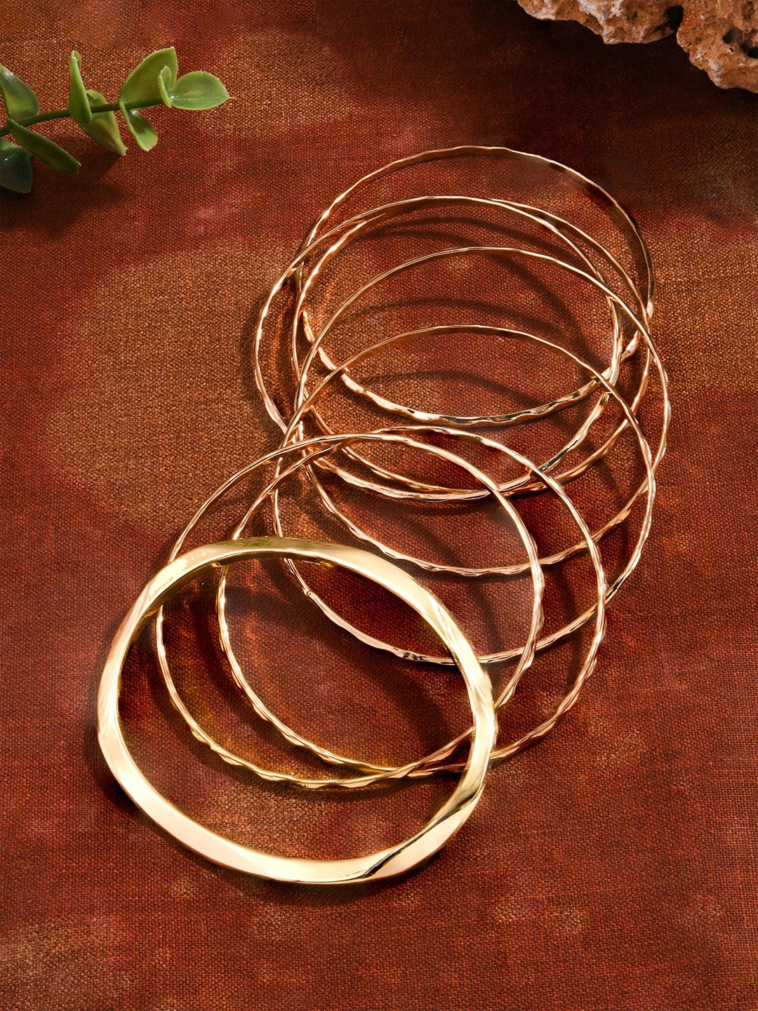 

Accessorize Set Of 8 Stainless Steel Bangle, Gold