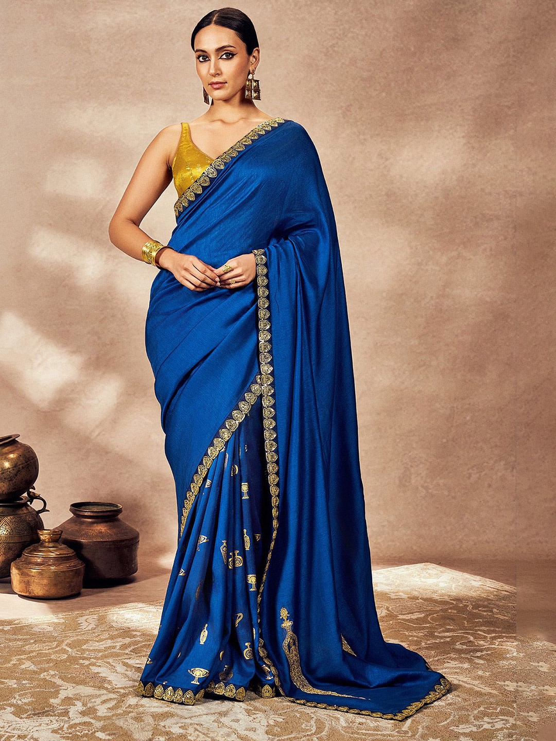 

Masaba Embroidered Celebrity Saree, Blue