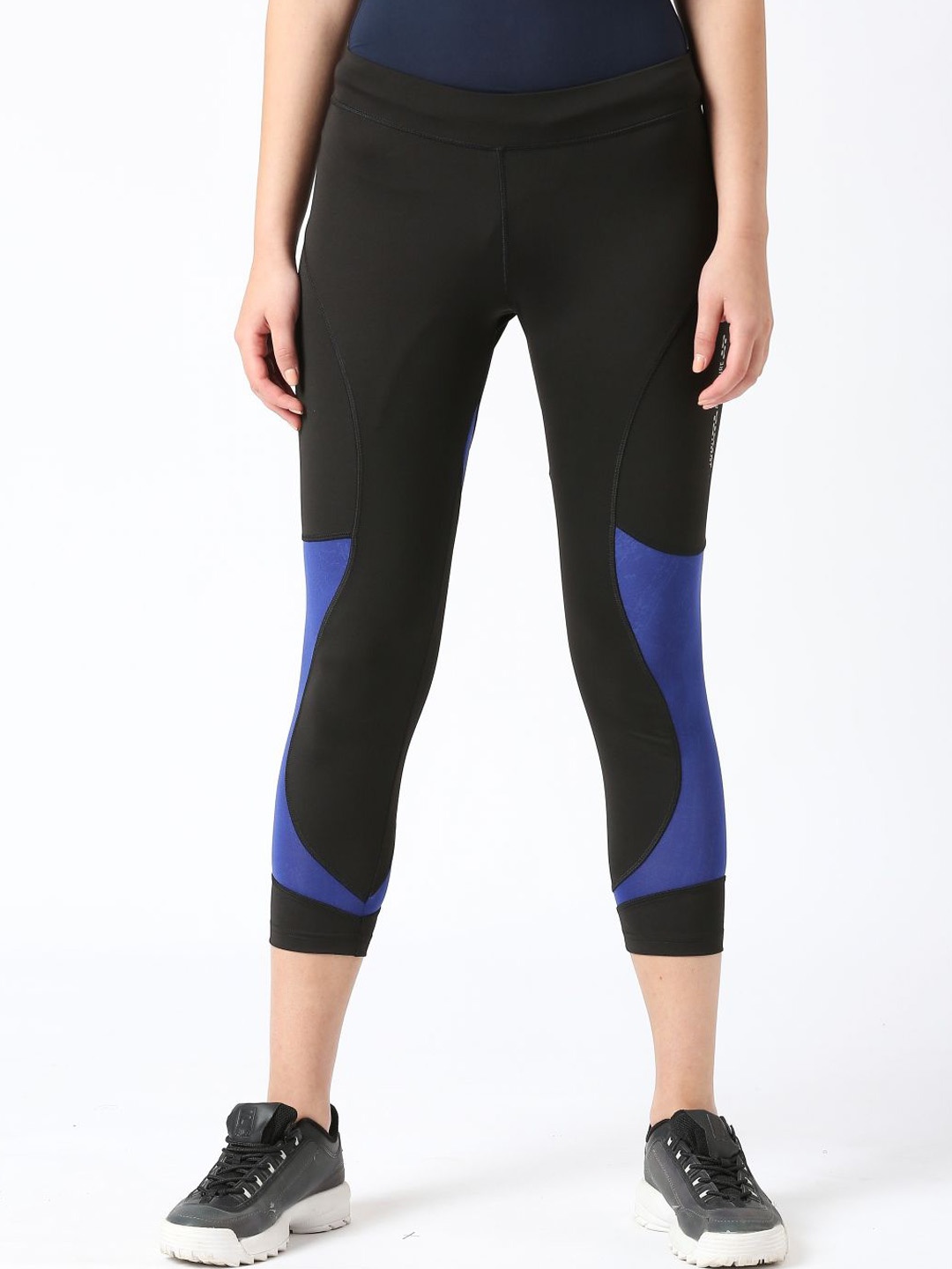 

Lovable Sport Slim-Fit Colourblocked Cropped Gym Tights, Black