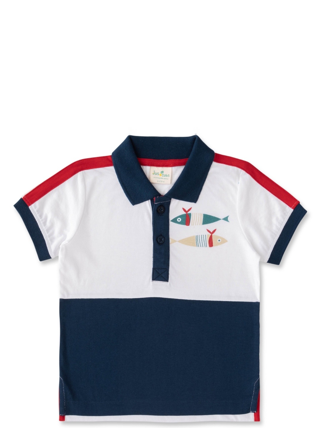 

JusCubs Boys Polo Collar Applique T-shirt, Multi
