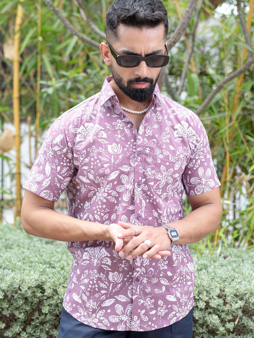 

Tistabene Men Comfort Floral Printed Casual Shirt, Red