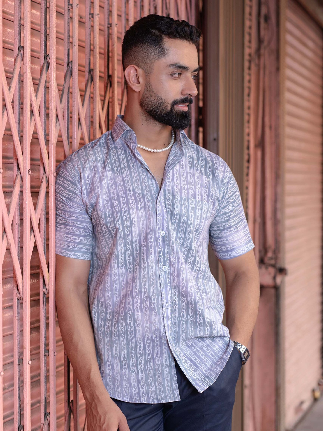 

Tistabene Men Comfort Abstract Printed Casual Shirt, Brown