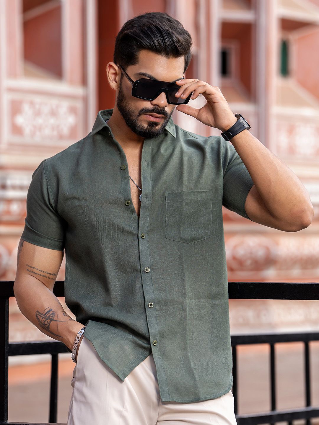 

Tistabene Men Comfort Solid Casual Shirt, Green