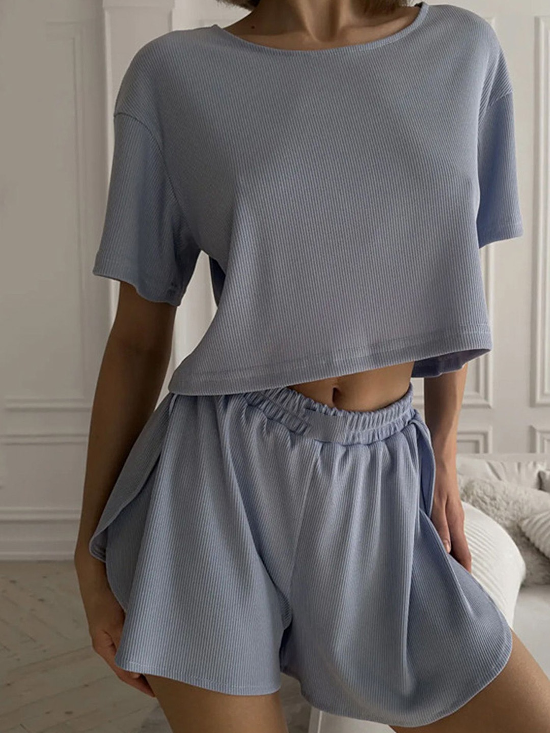 

LULU & SKY Top & Shorts Night Suits, Blue