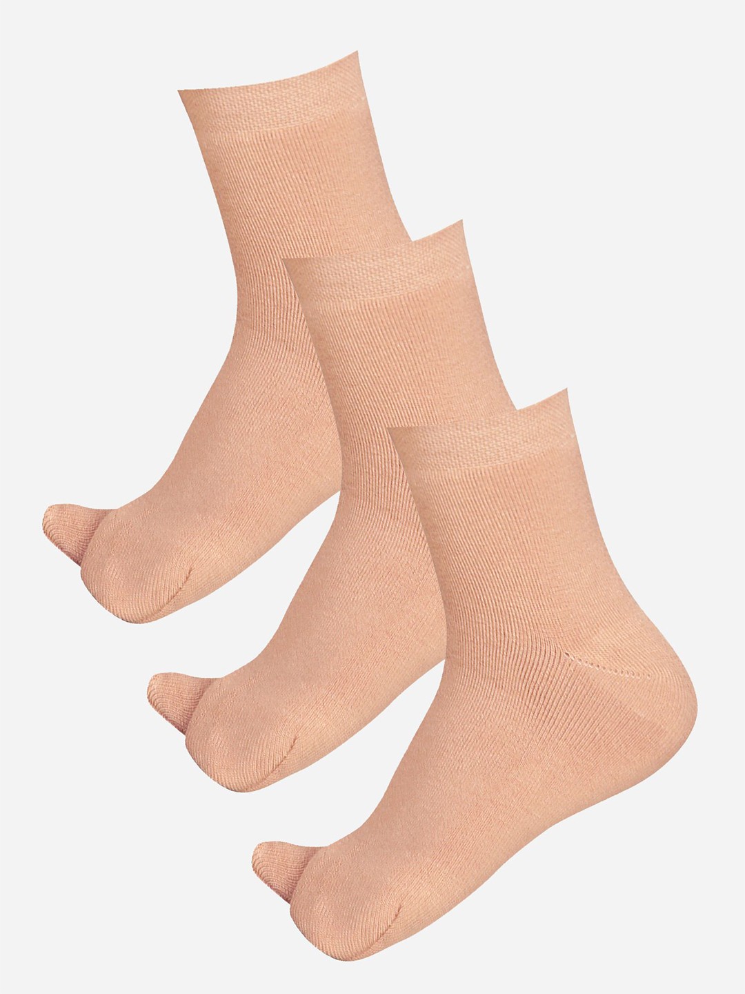 

Bodycare Women Pack Of 3 Ankle-Length Thumb Socks, Nude