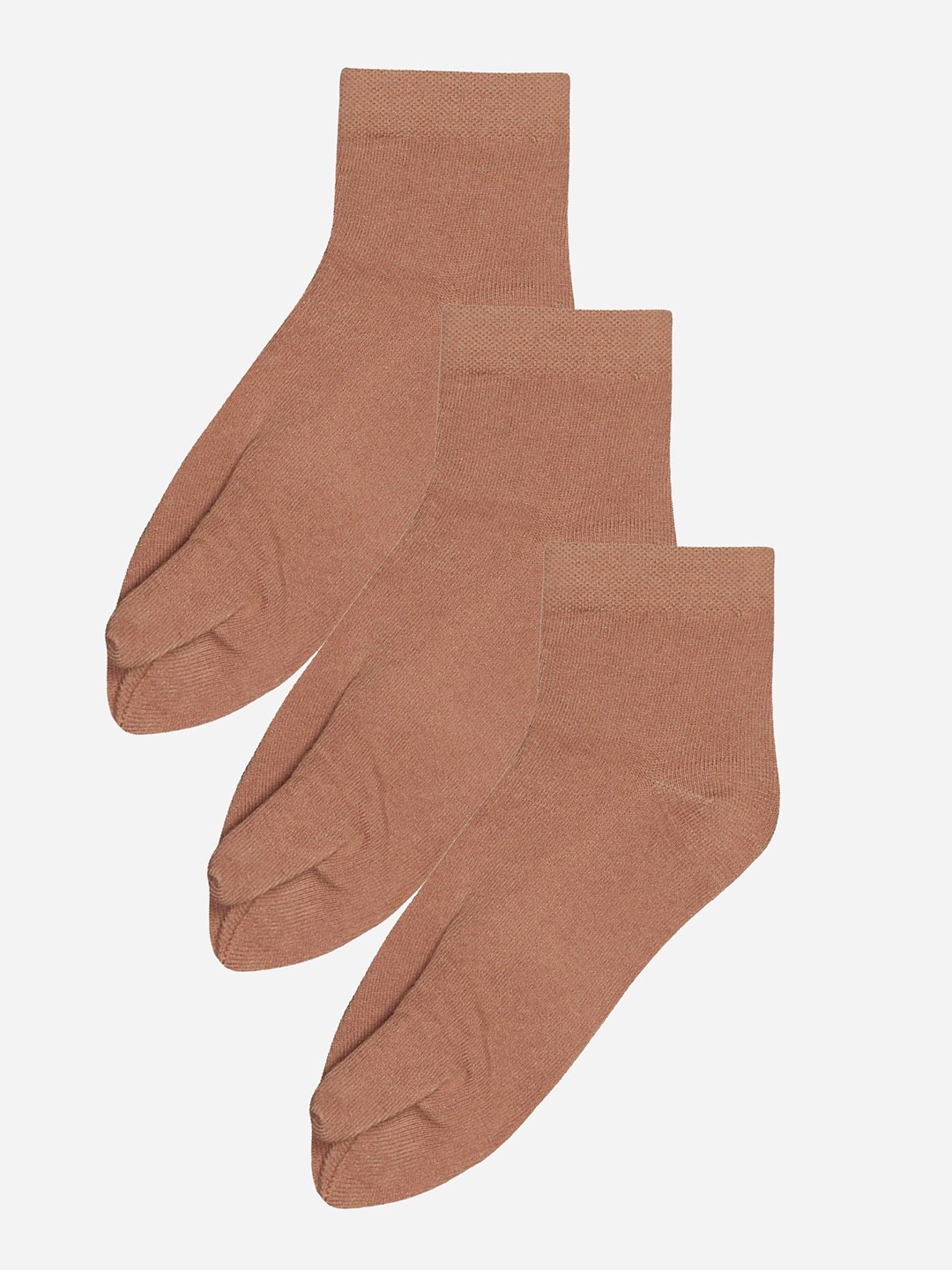 

Bodycare Pack Of 3 Ankle-Length Thumb Socks, Beige