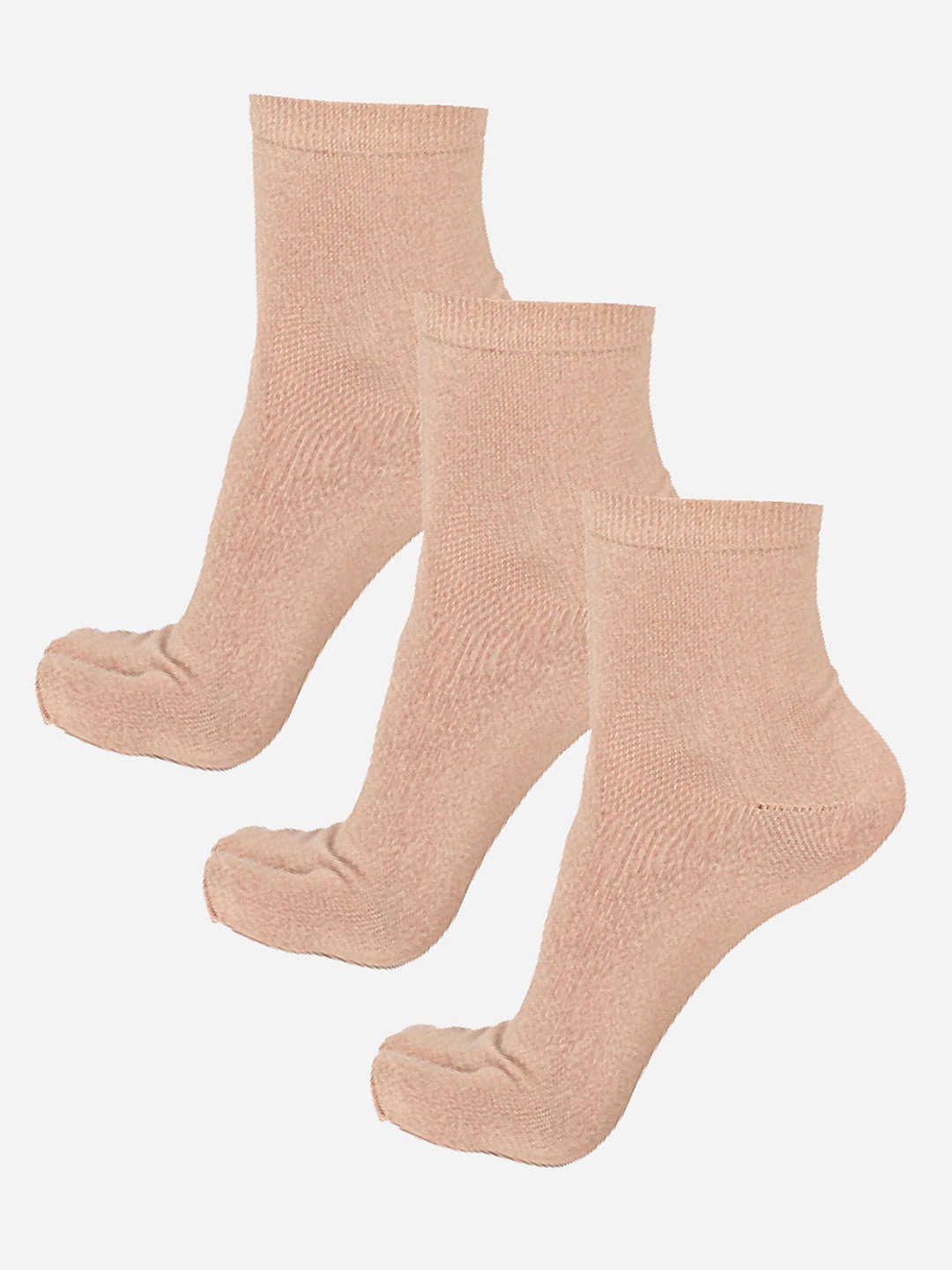 

Bodycare Women Pack Of 3 Cotton Ankle Length Thumb Socks, Beige