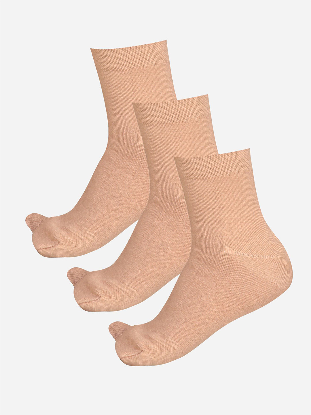 

Bodycare Women Pack Of 3 Cotton Ankle Length Thumb Socks, Beige