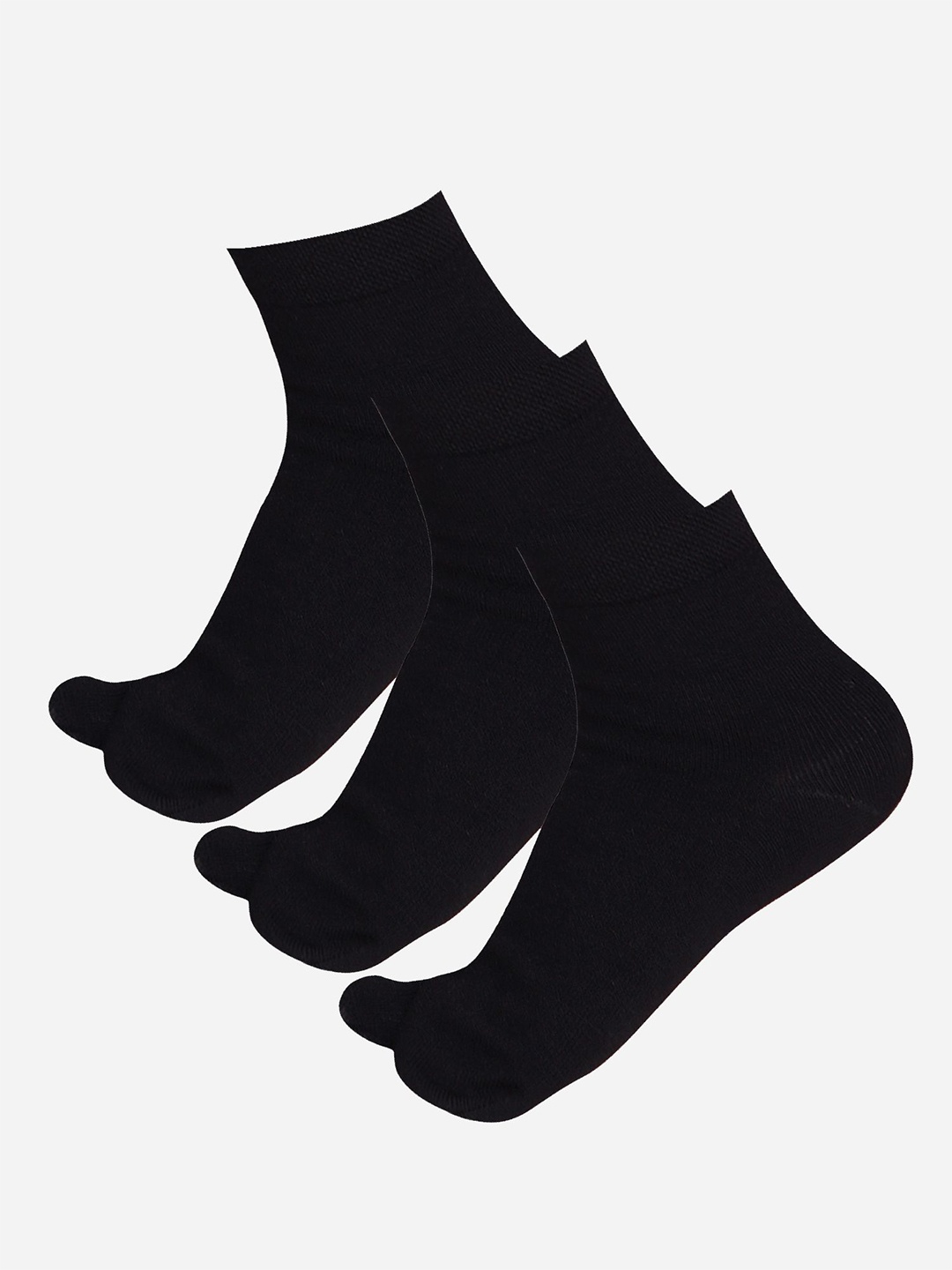 

Bodycare Women Pack Of 3 Cotton Ankle Length Thumb Socks, Black