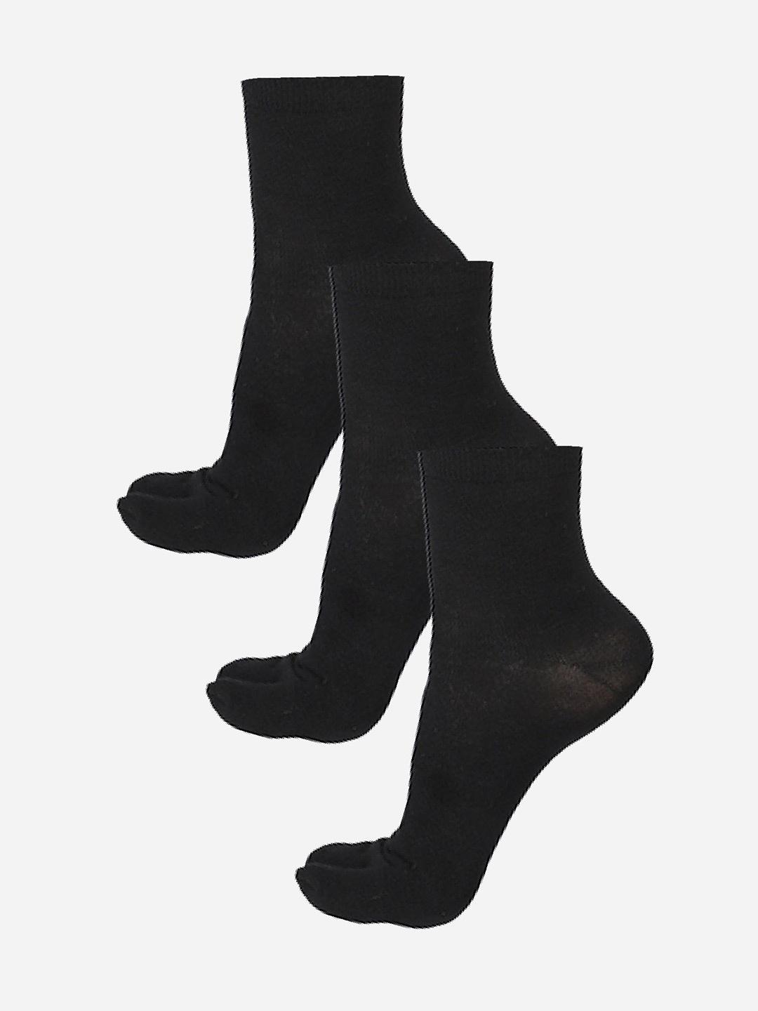 

Bodycare Women Pack Of 3 Cotton Ankle-Length Socks, Black
