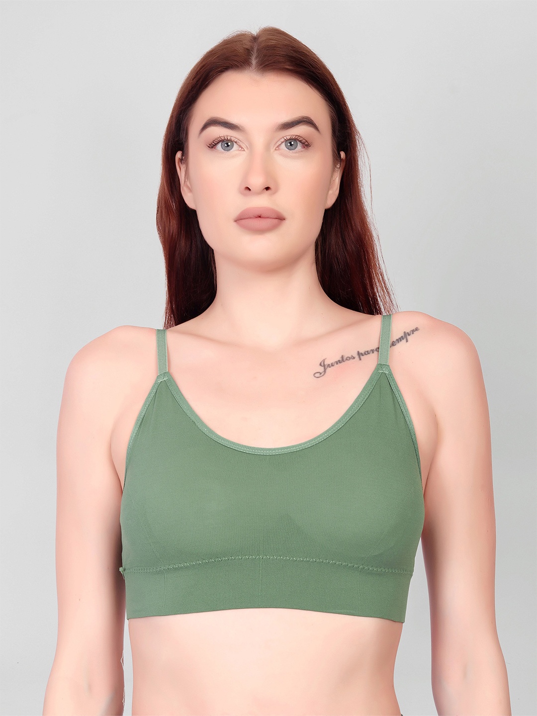 

DEALSEVEN FASHION Full Coverage Lightly Padded Cotton Everyday Bra With All Day Comfort, Green