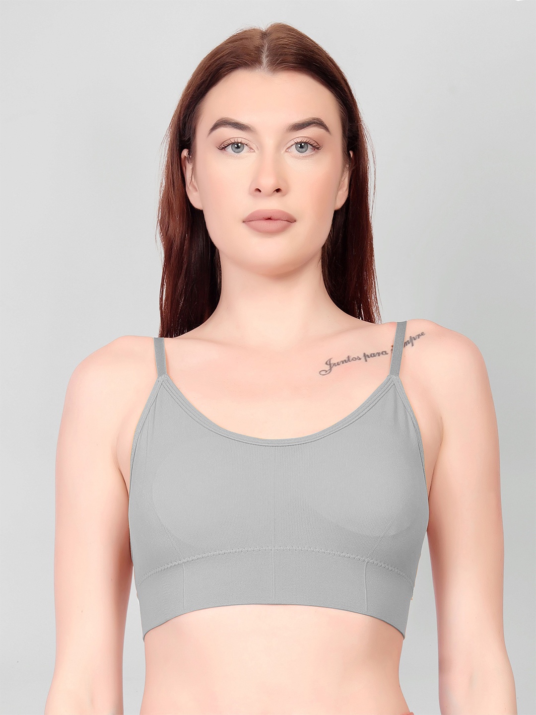 

DEALSEVEN FASHION Full Coverage Lightly Padded Cotton Everyday Bra With All Day Comfort, Grey