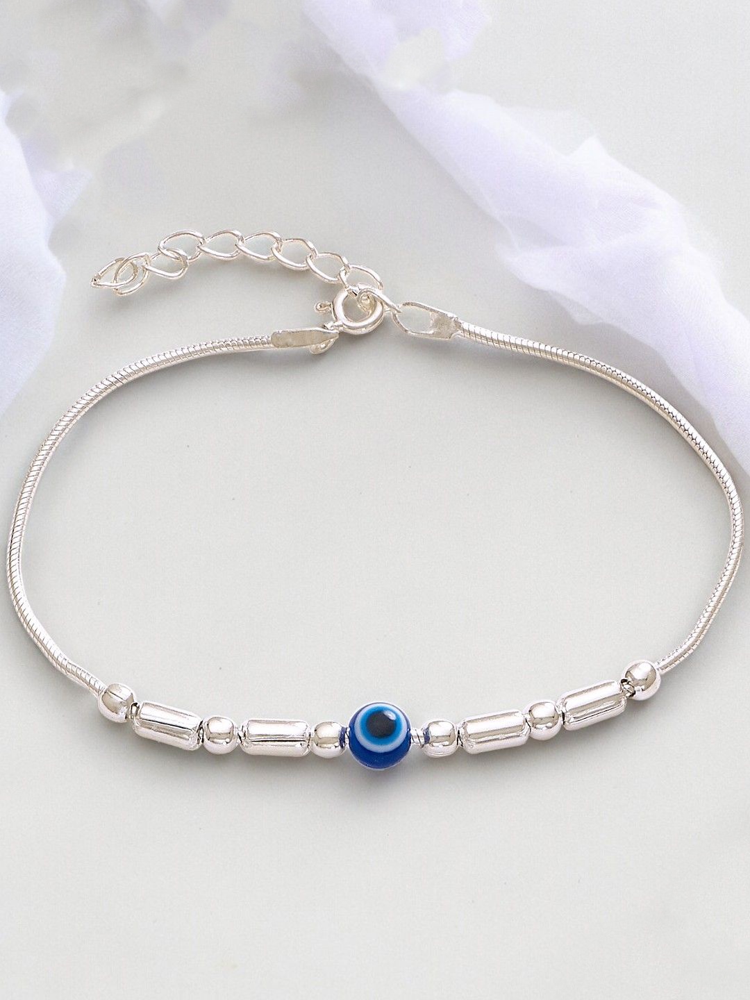 

Taraash 925 Sterling Silver Evil Eye Beaded Wraparound Rakhi