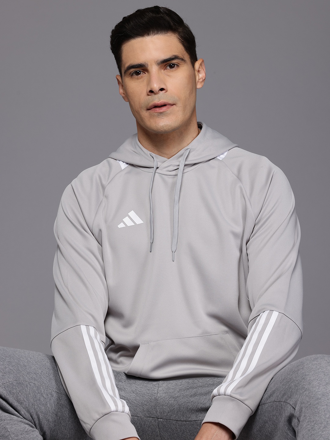 

ADIDAS Sereno Aeroready Cut Hood Sweatshirt, Grey