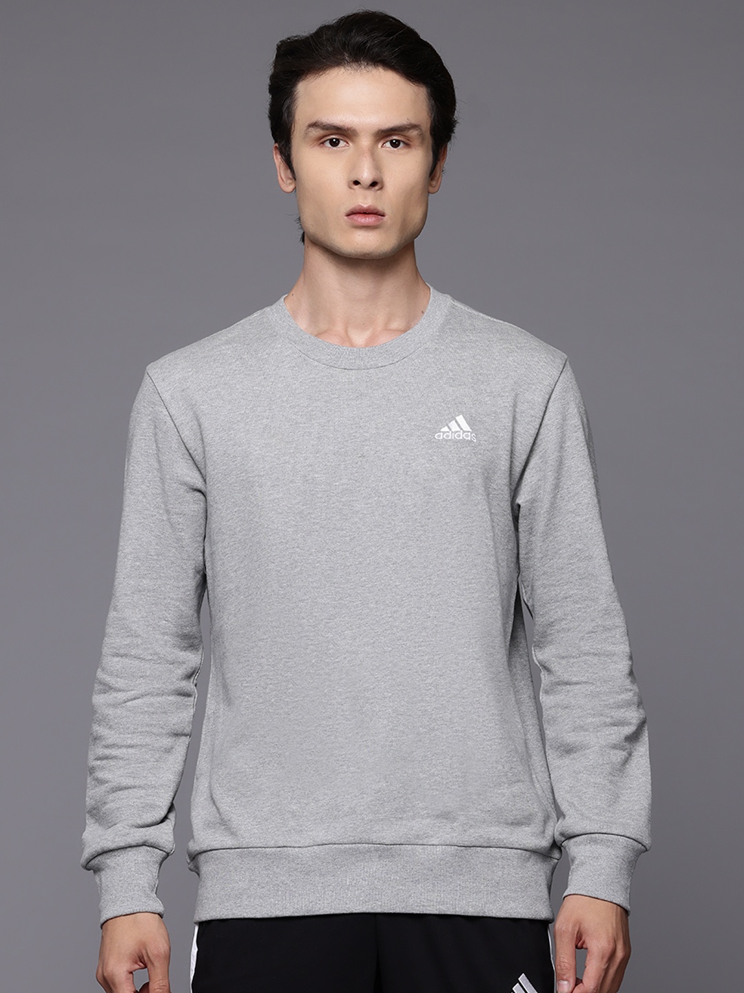 

ADIDAS Embroidered Logo Pure Cotton Sweatshirt, Grey