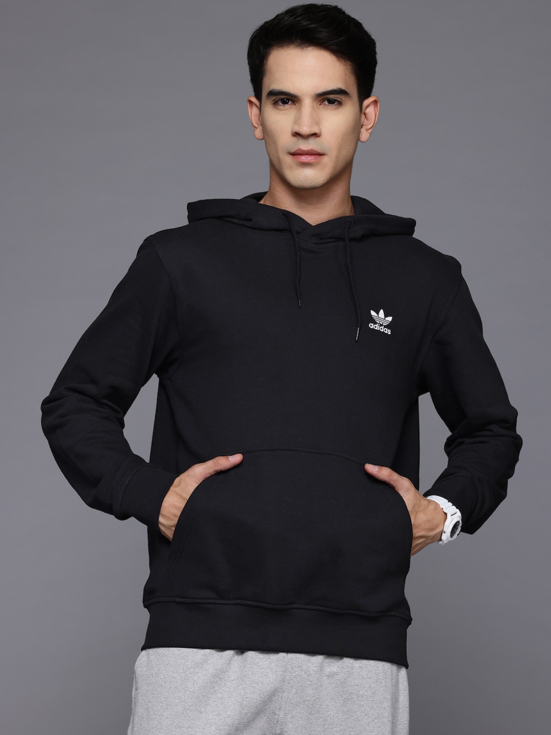 

ADIDAS Originals Essentials Hooded Pure Cotton Sweatshirt, Black