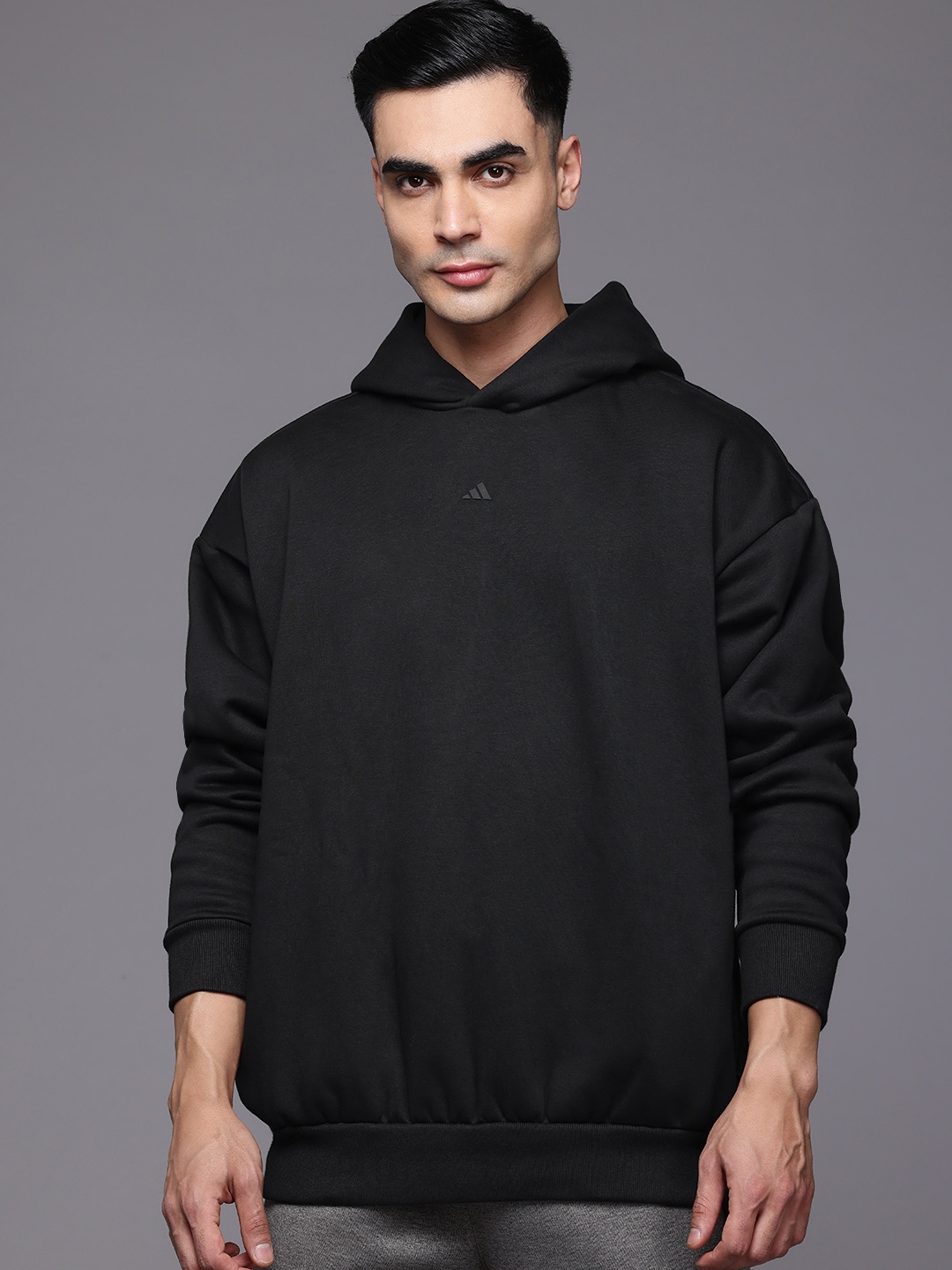 

ADIDAS Unisex Printed Hooded Sweatshirt, Black