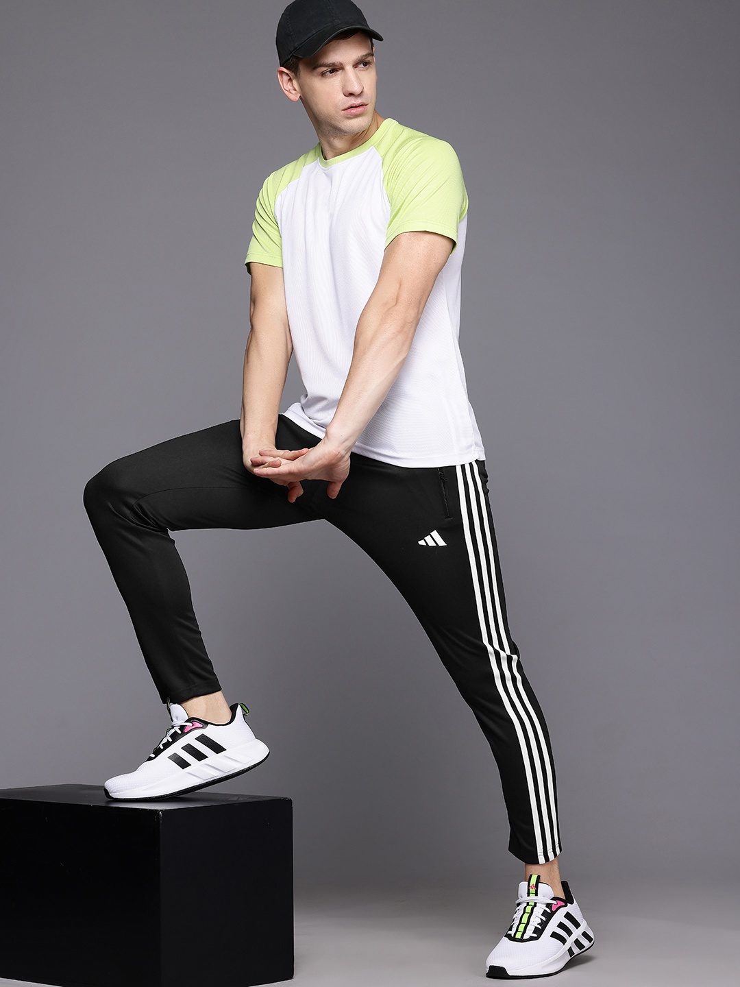 

ADIDAS Men 3-Stripes Training Track Pants, Black