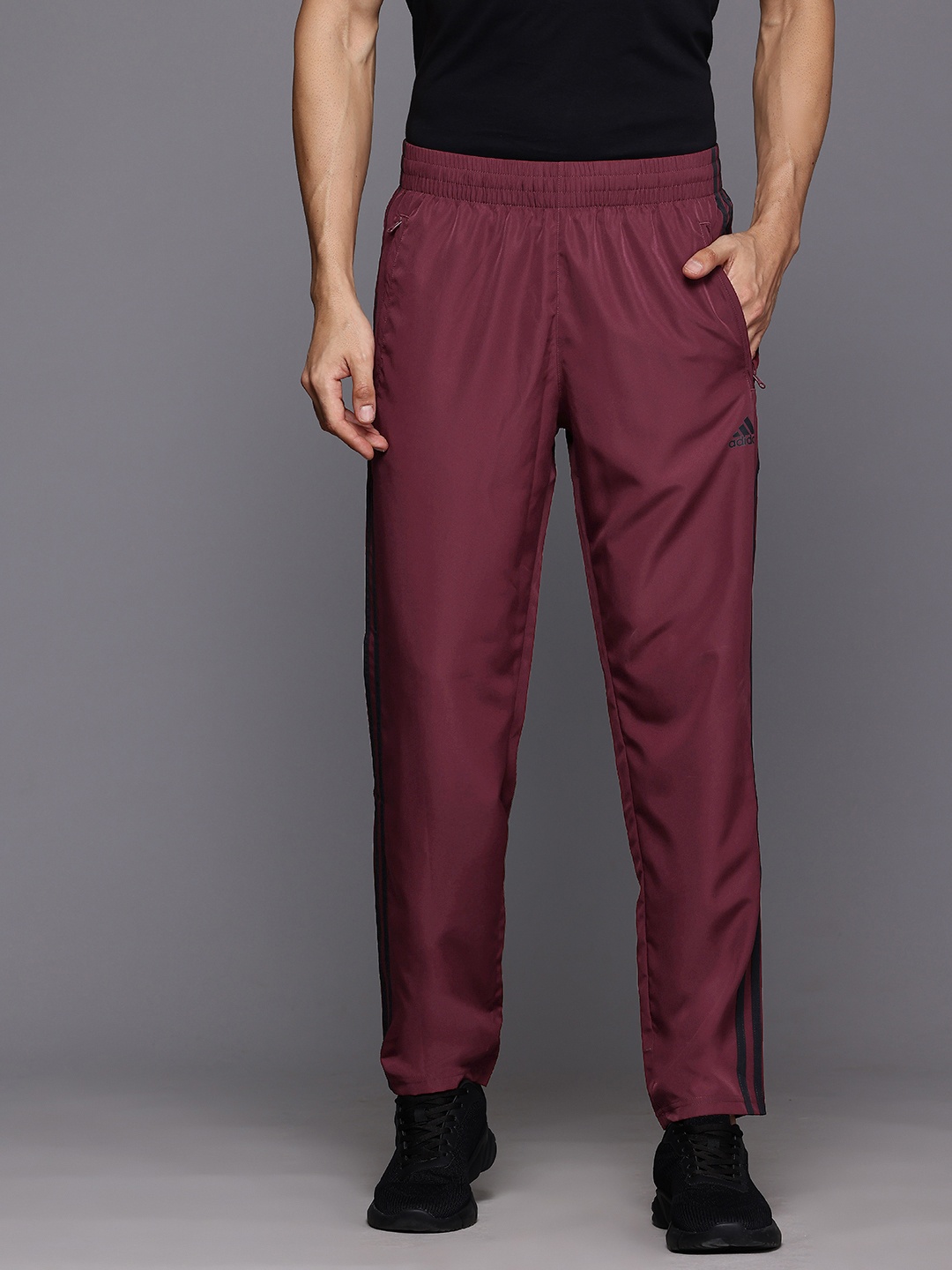 

ADIDAS Men Cut Pile Track Pants, Maroon