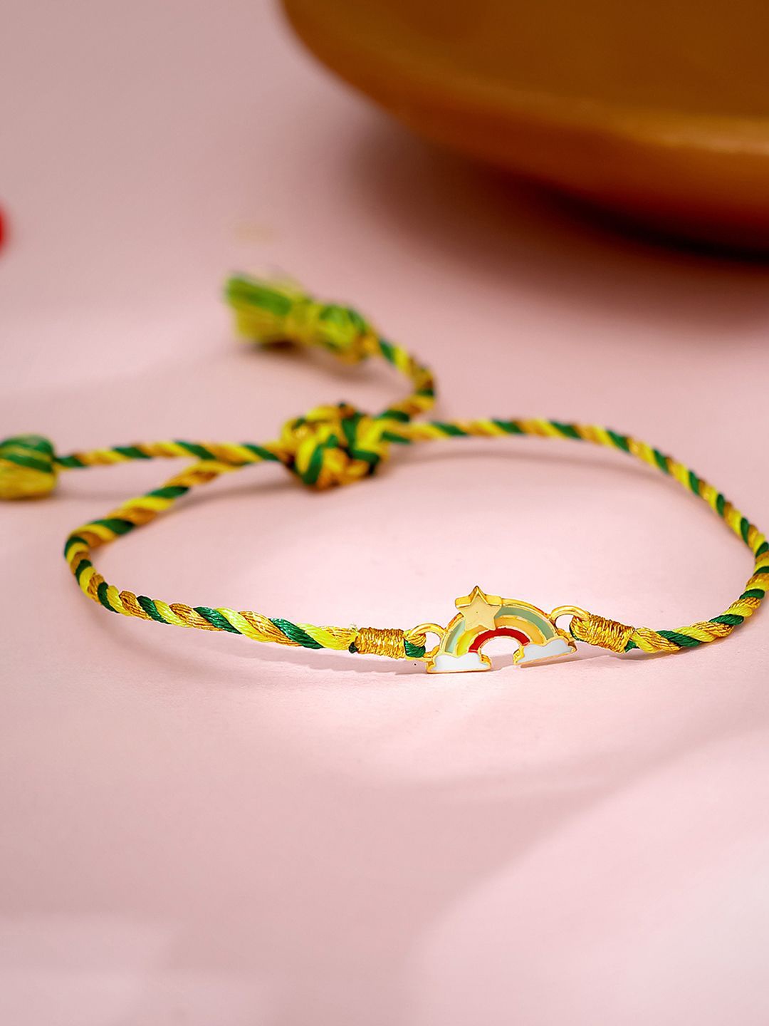 

GIVA Kids 925 Golden Rainbow Rakhi, Gold