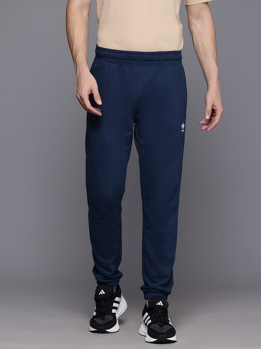 

ADIDAS Originals Men Pure Cotton Trefoil Essentials Track Pants, Navy blue