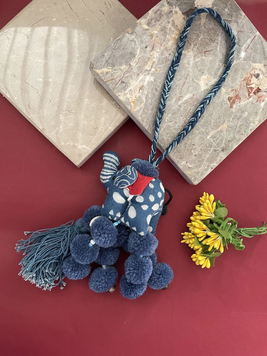 

Digital Dress Room Elephant Lumba Thread Rakhi With Roli Chawal, Blue