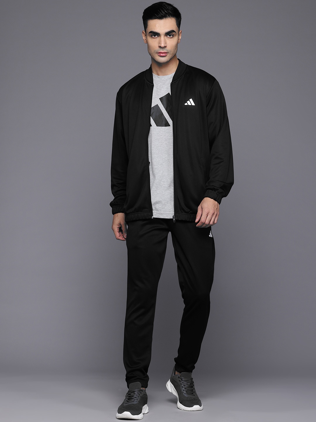 

ADIDAS Men Plain Track Suit, Black