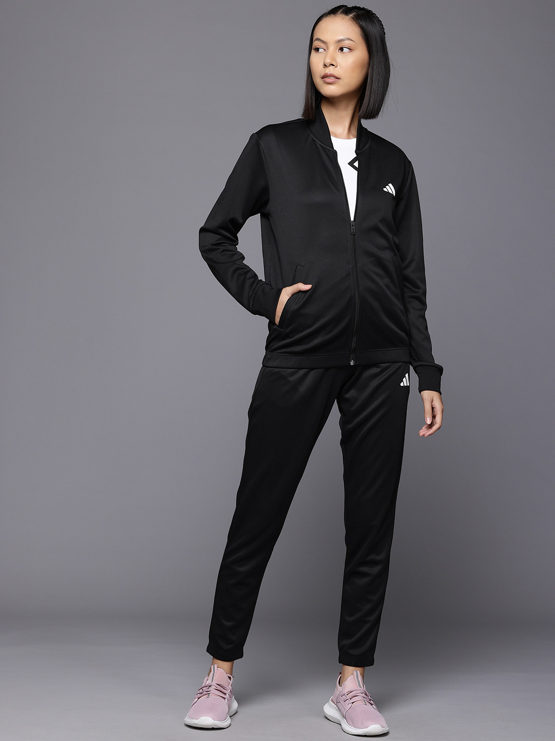

ADIDAS Women Plain Ts Aeroready Track Suits, Black