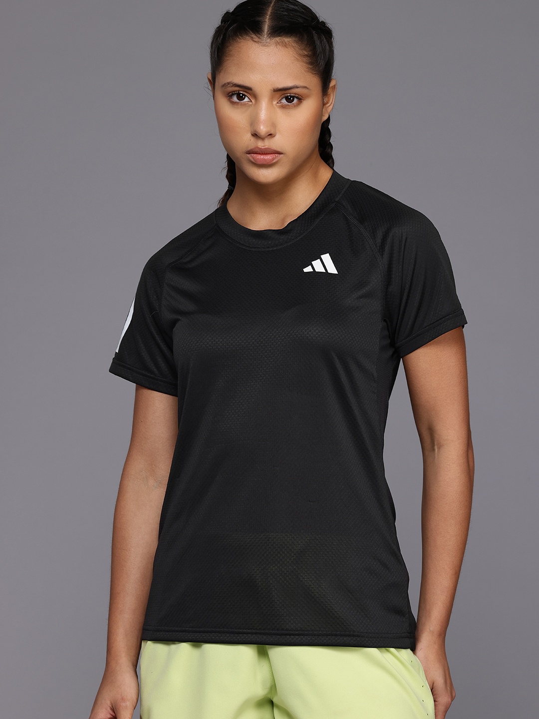 

ADIDAS Solid Aeroready Tennis T-shirt, Black