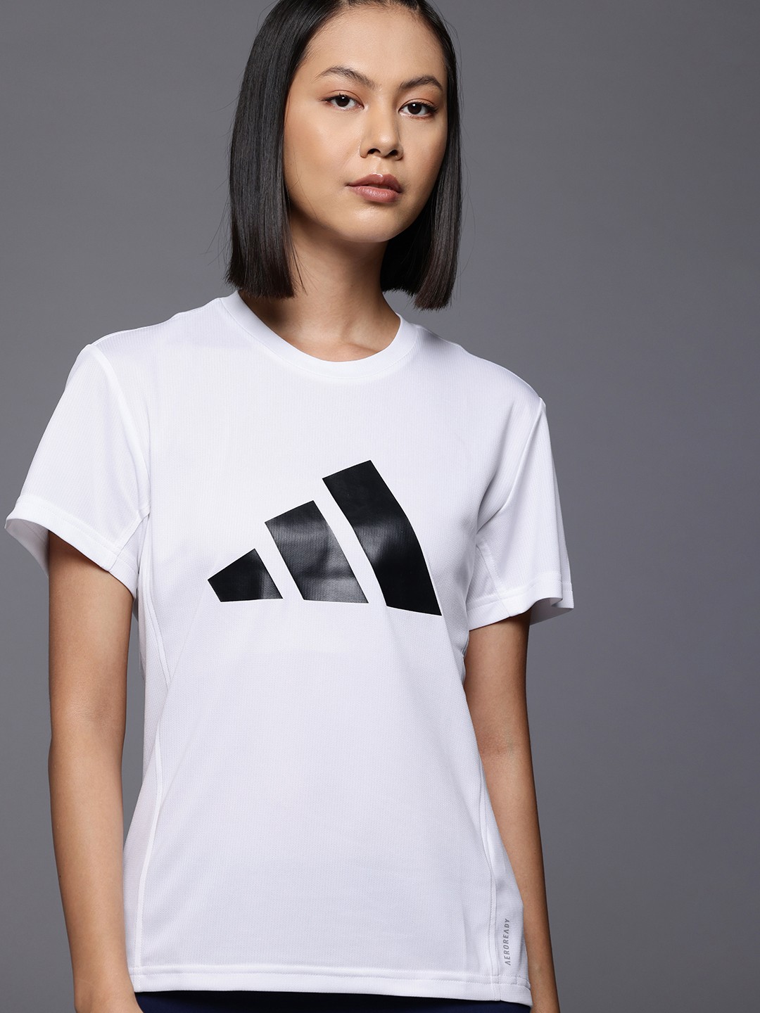 

ADIDAS Women Brand Logo Printed Run It T-shirt, White