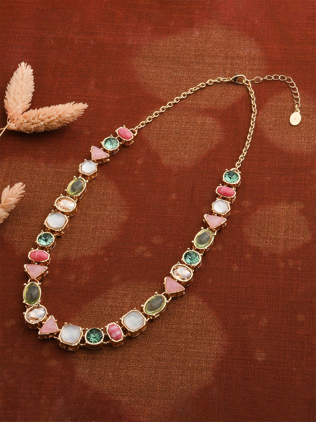 

Accessorize Stone Studded Necklace, Pink