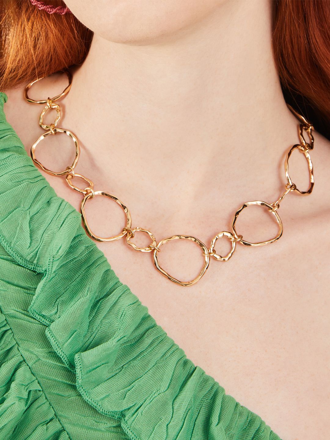 

Accessorize Molten Circle Collar Necklace, Gold