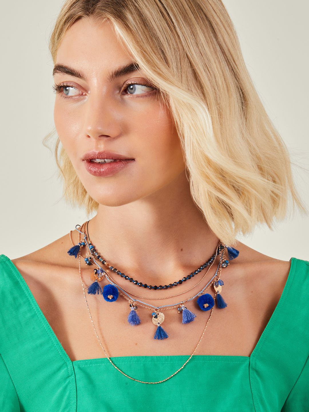 

Accessorize Layered Coin Tassel Necklace, Gold