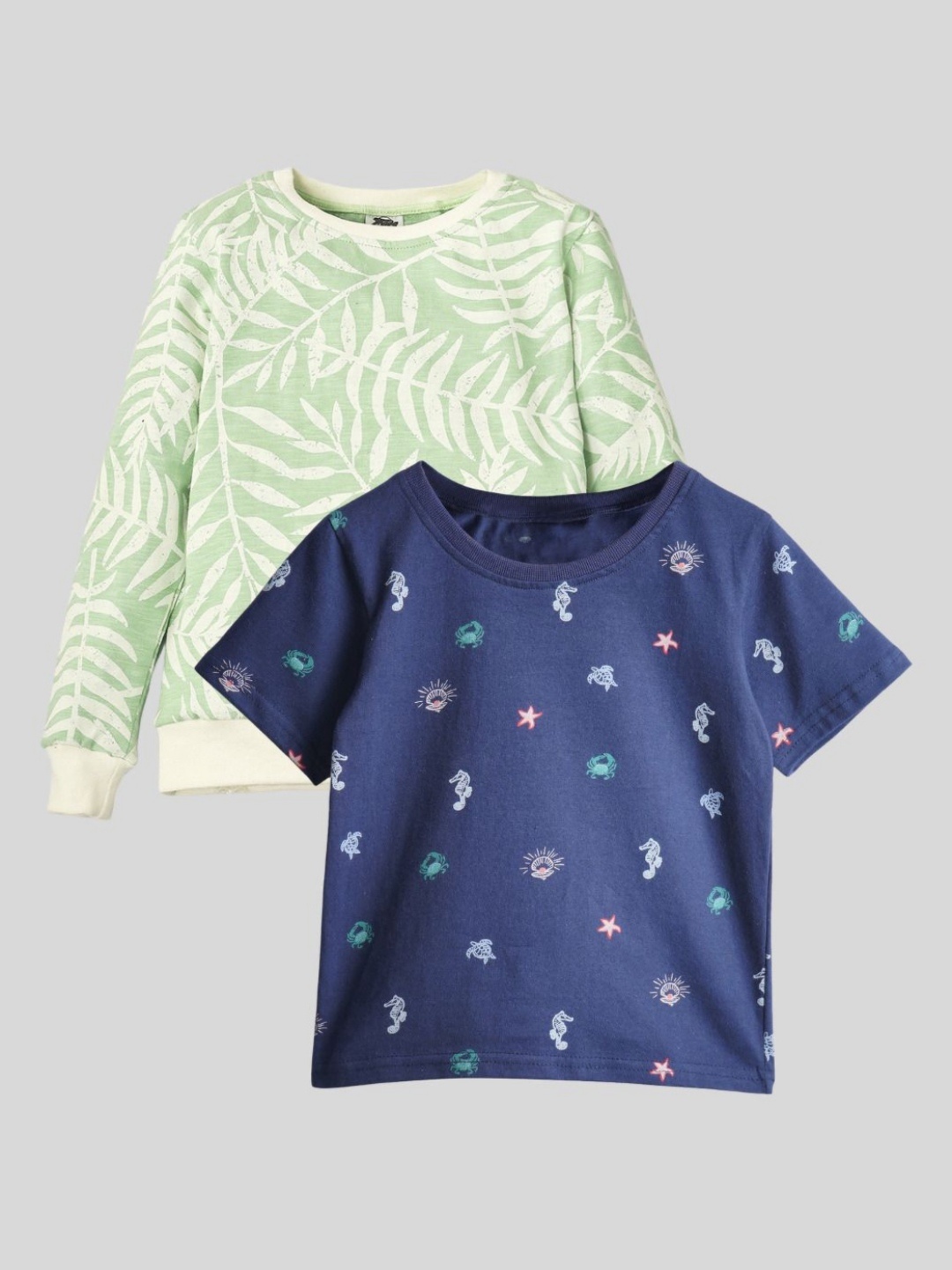 

BforBlossom Kids Printed Pockets Round Neck T-shirt, Green