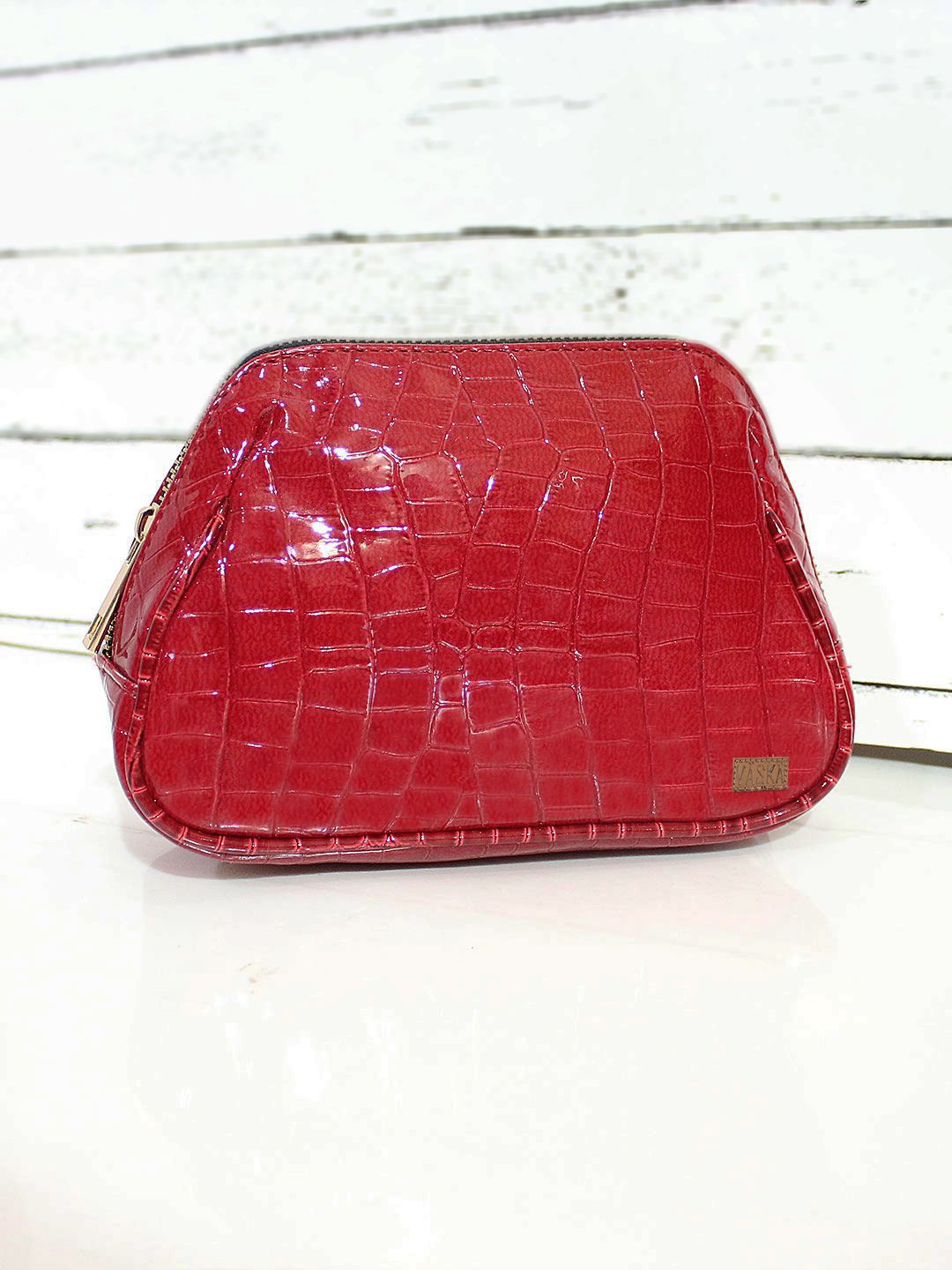 

VASKA Textured Pouch Travel Accessory, Red