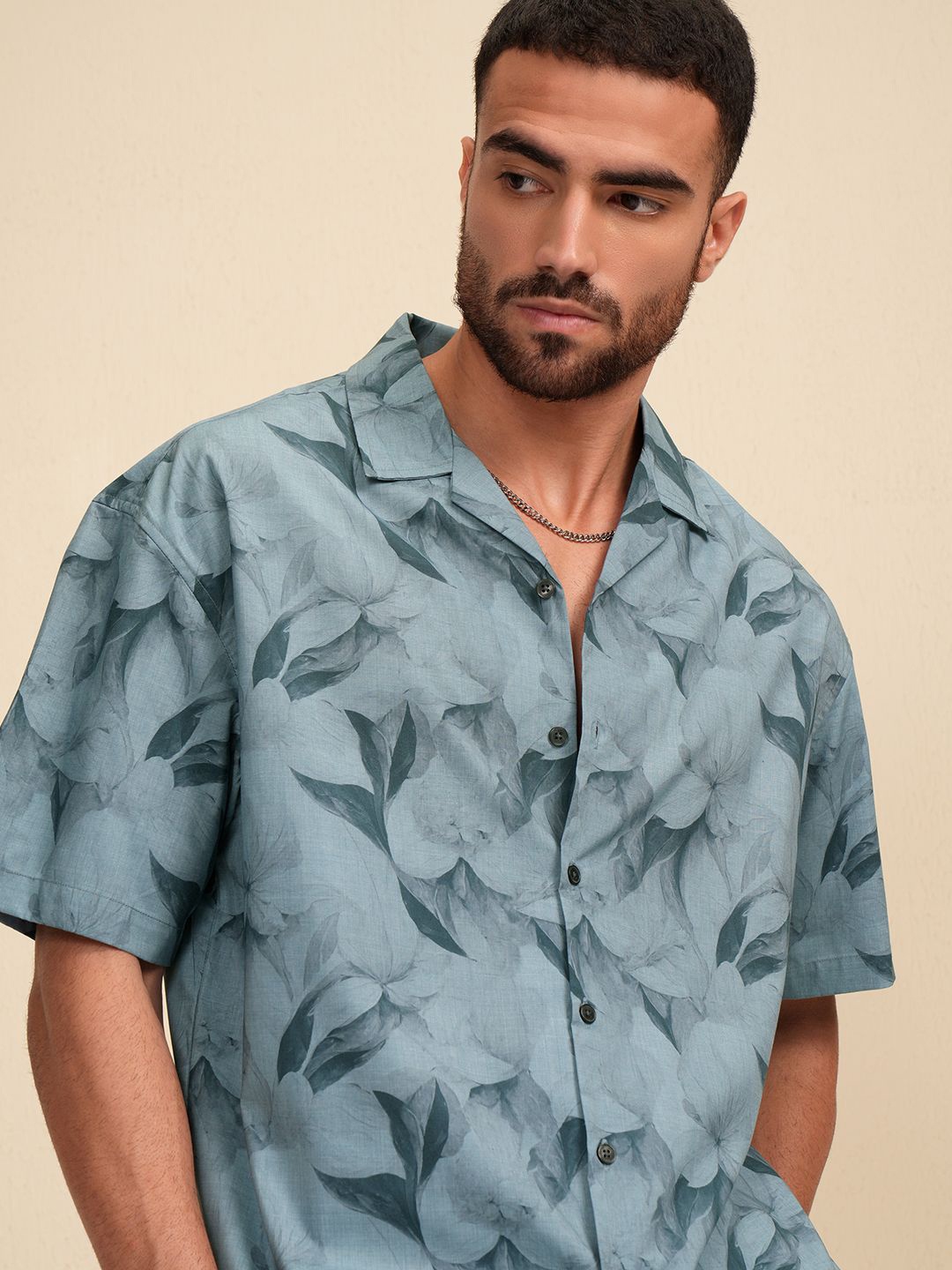 

LOCOMOTIVE Luxe Men Printed Relaxed Shirt, Blue