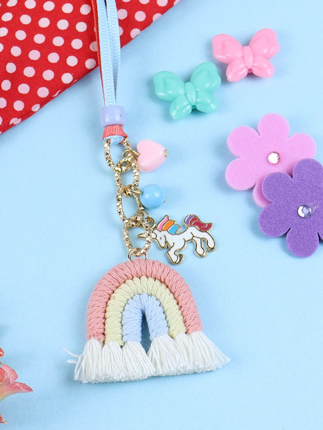 

Asthetika Girls Thread Lumba Rakhi with Roli Chawal, Pink