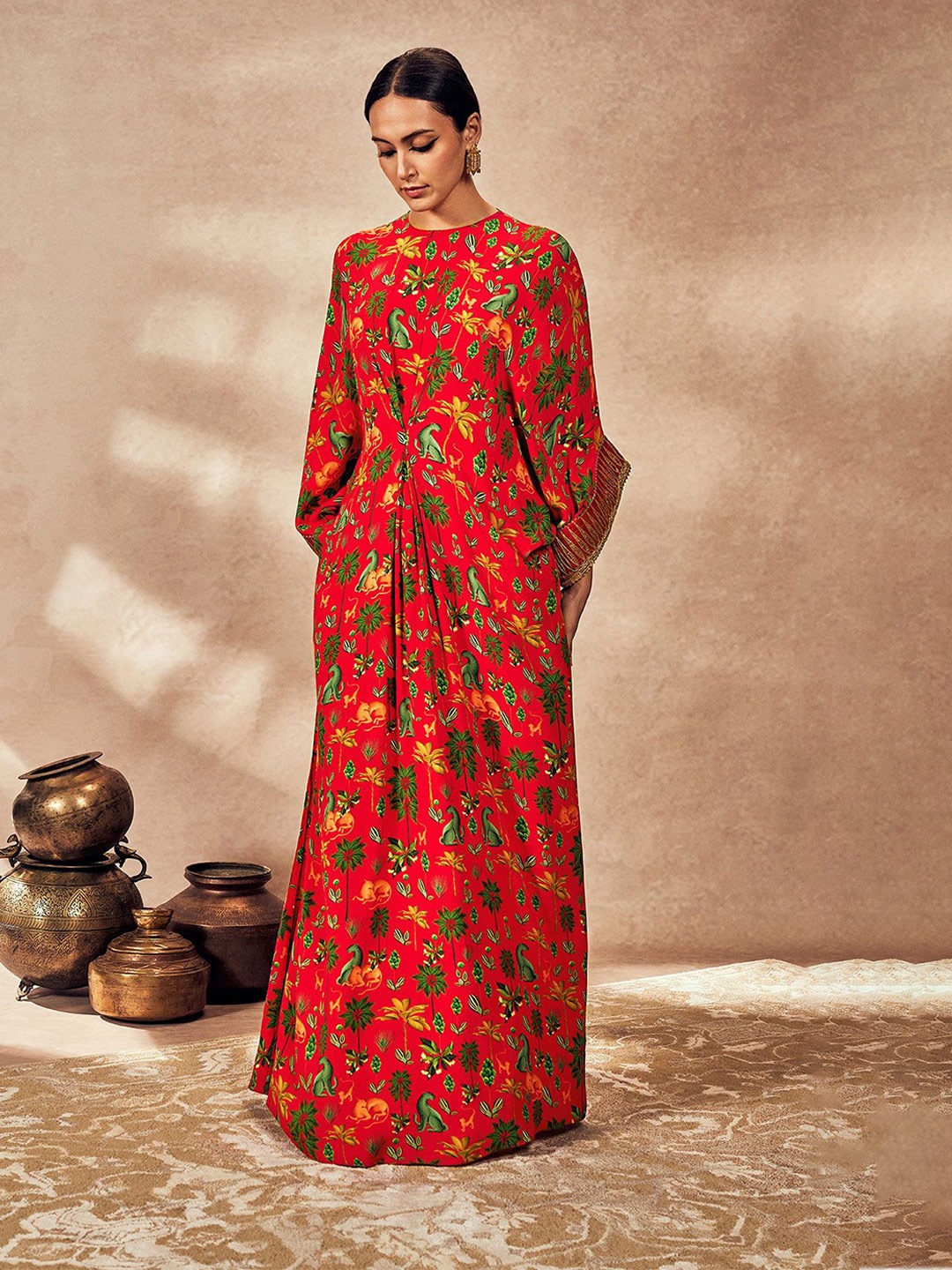 

Masaba Floral Print Maxi Dress, Red