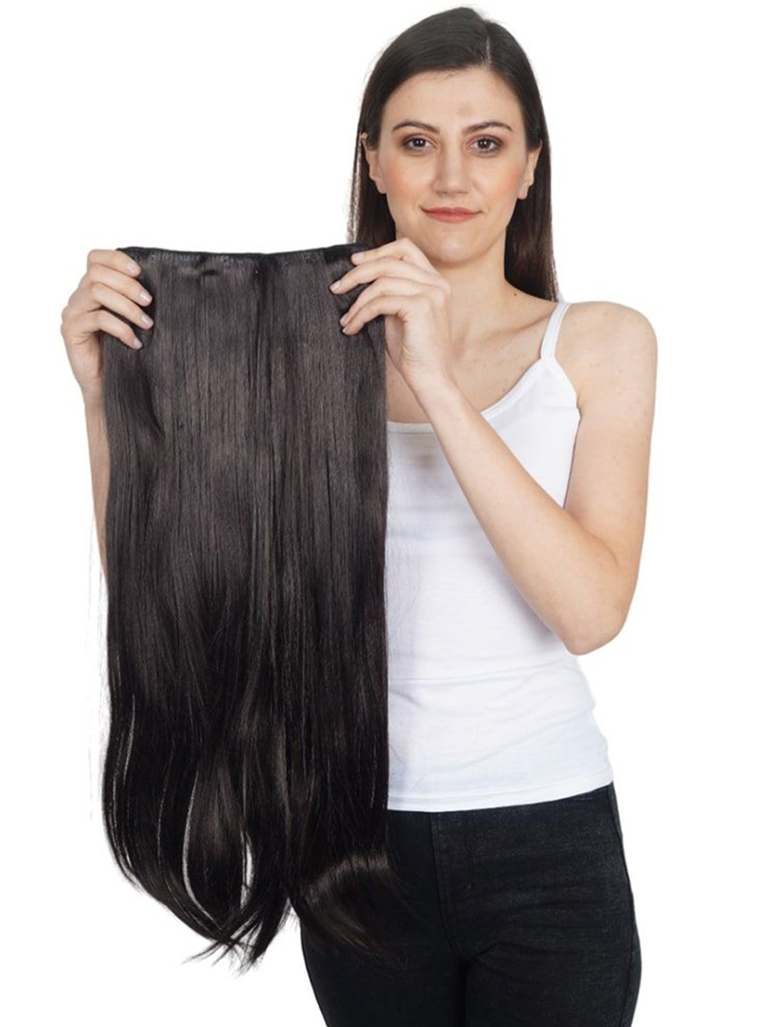 

ABRISH 5 Clip Straight Hair Extension - Natural Brown