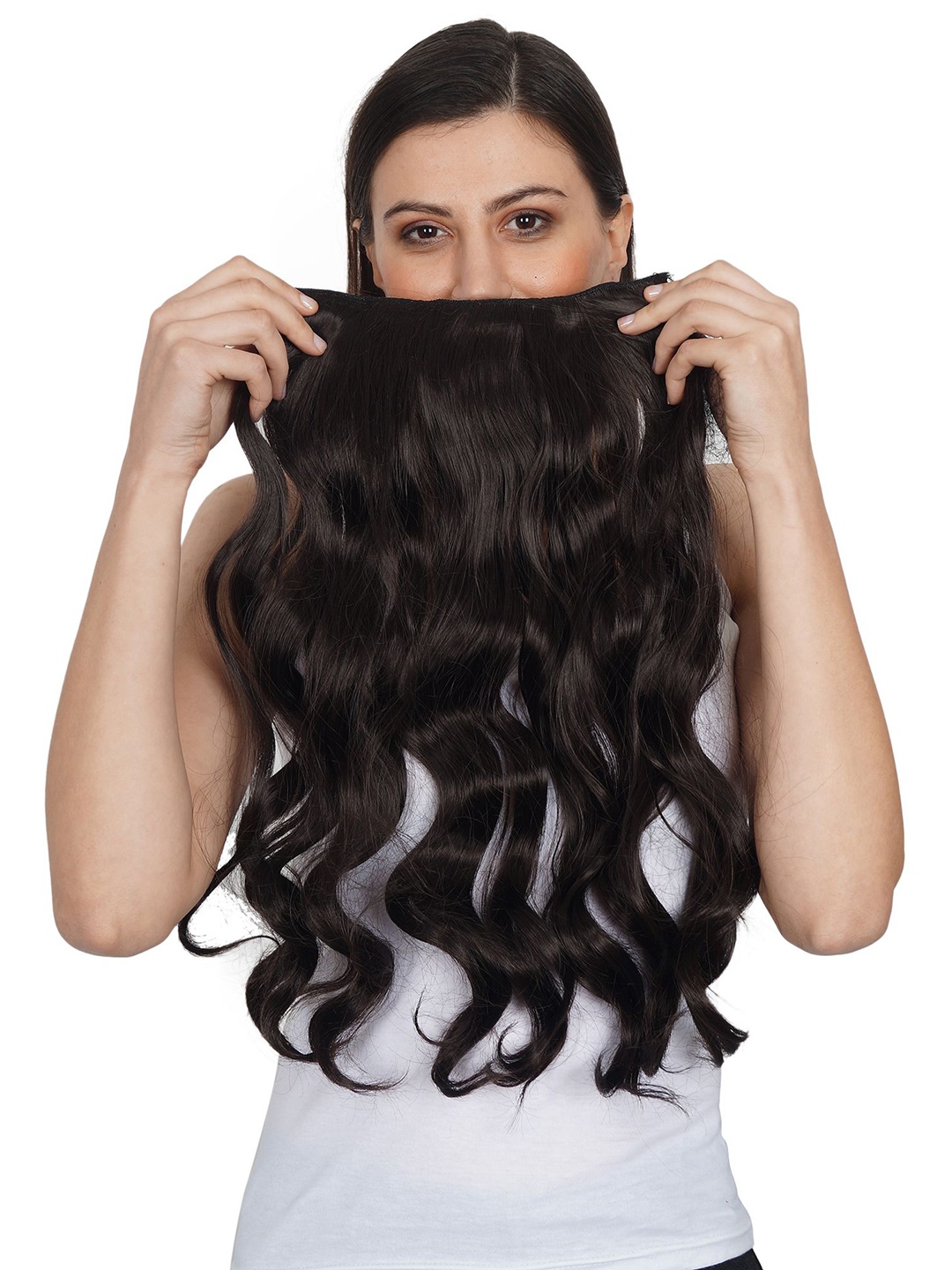 

ABRISH 5 Clip Curly Hair Extension - Natural Brown