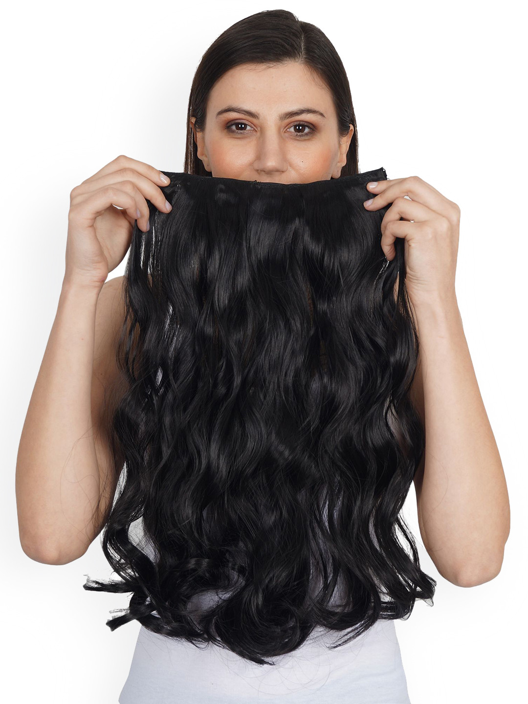 

ABRISH 5 Clip Curly Hair Extension - Natural Black