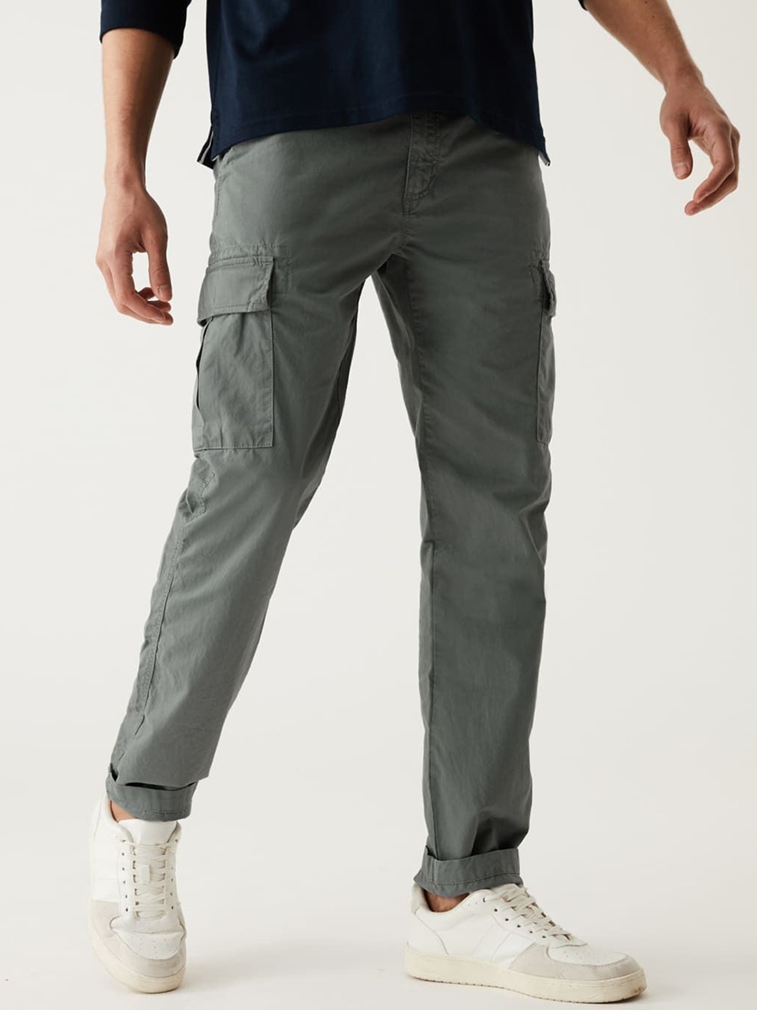

Marks & Spencer Men Tapered Fit Cargos Trousers, Grey