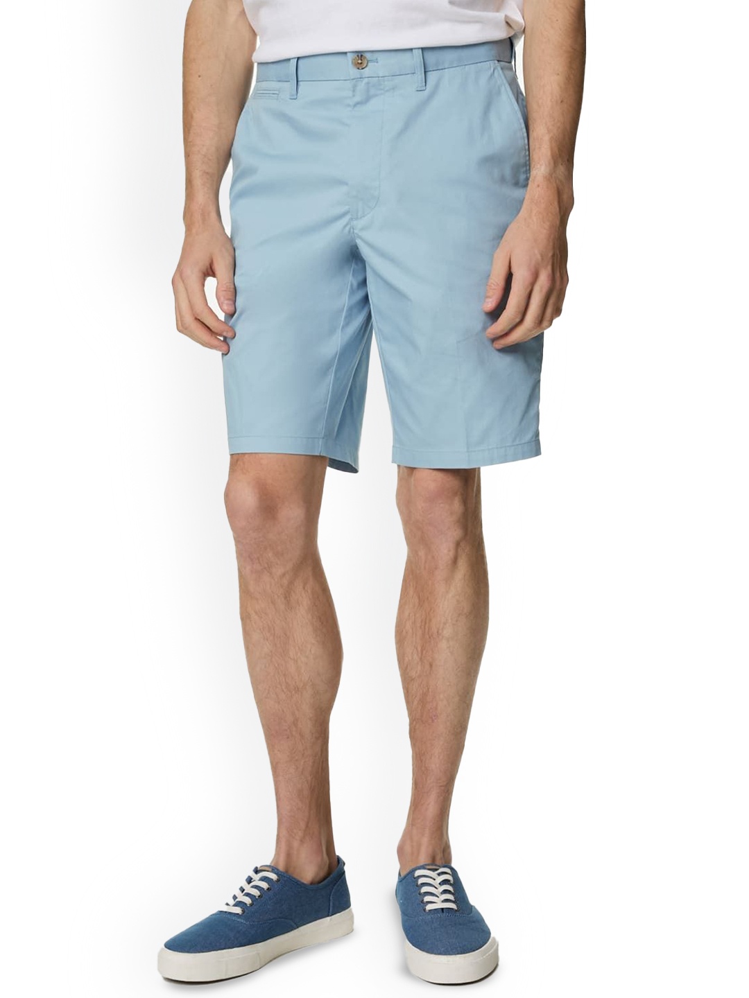 

Marks & Spencer Men Mid-Rise Cotton Chino Shorts, Blue
