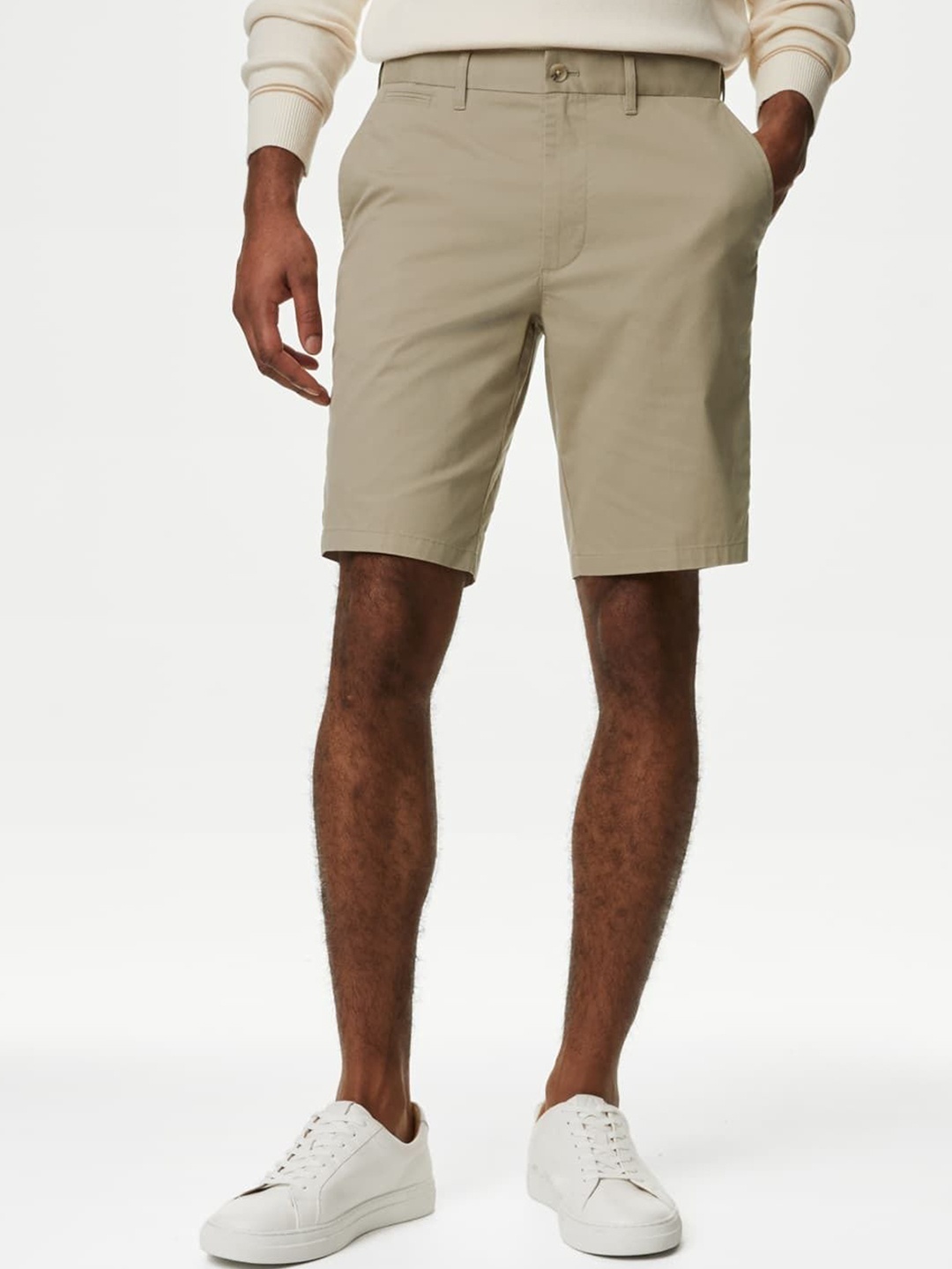 

Marks & Spencer Men Mid-Rise Cotton Chino Shorts, Bronze