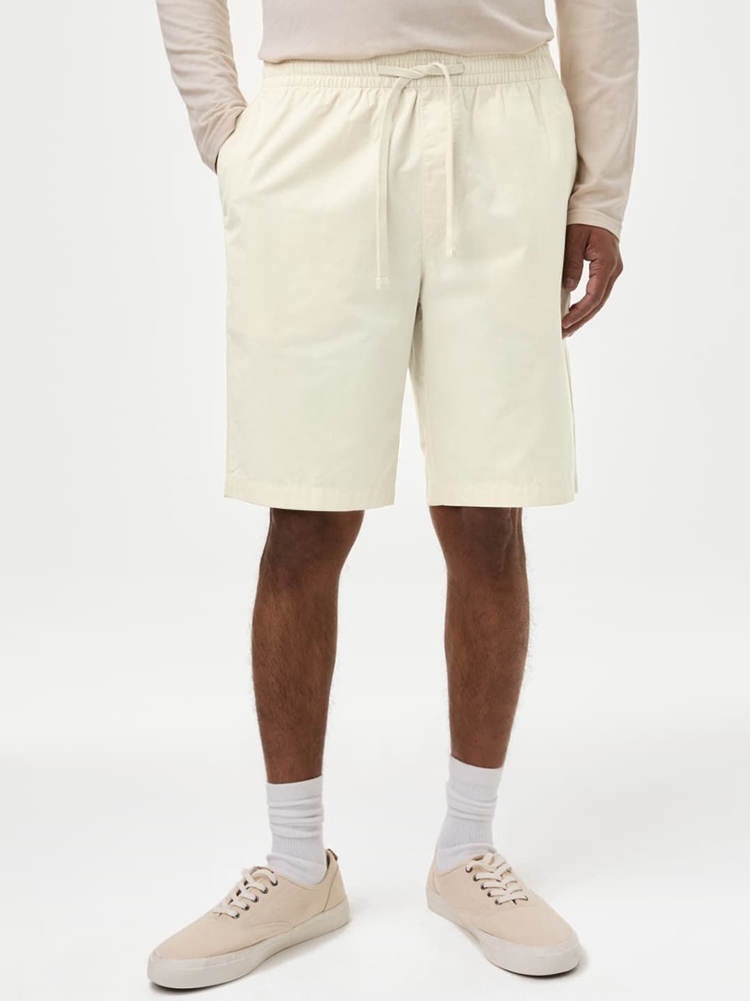 

Marks & Spencer Men Mid-Rise Cotton Shorts, Beige