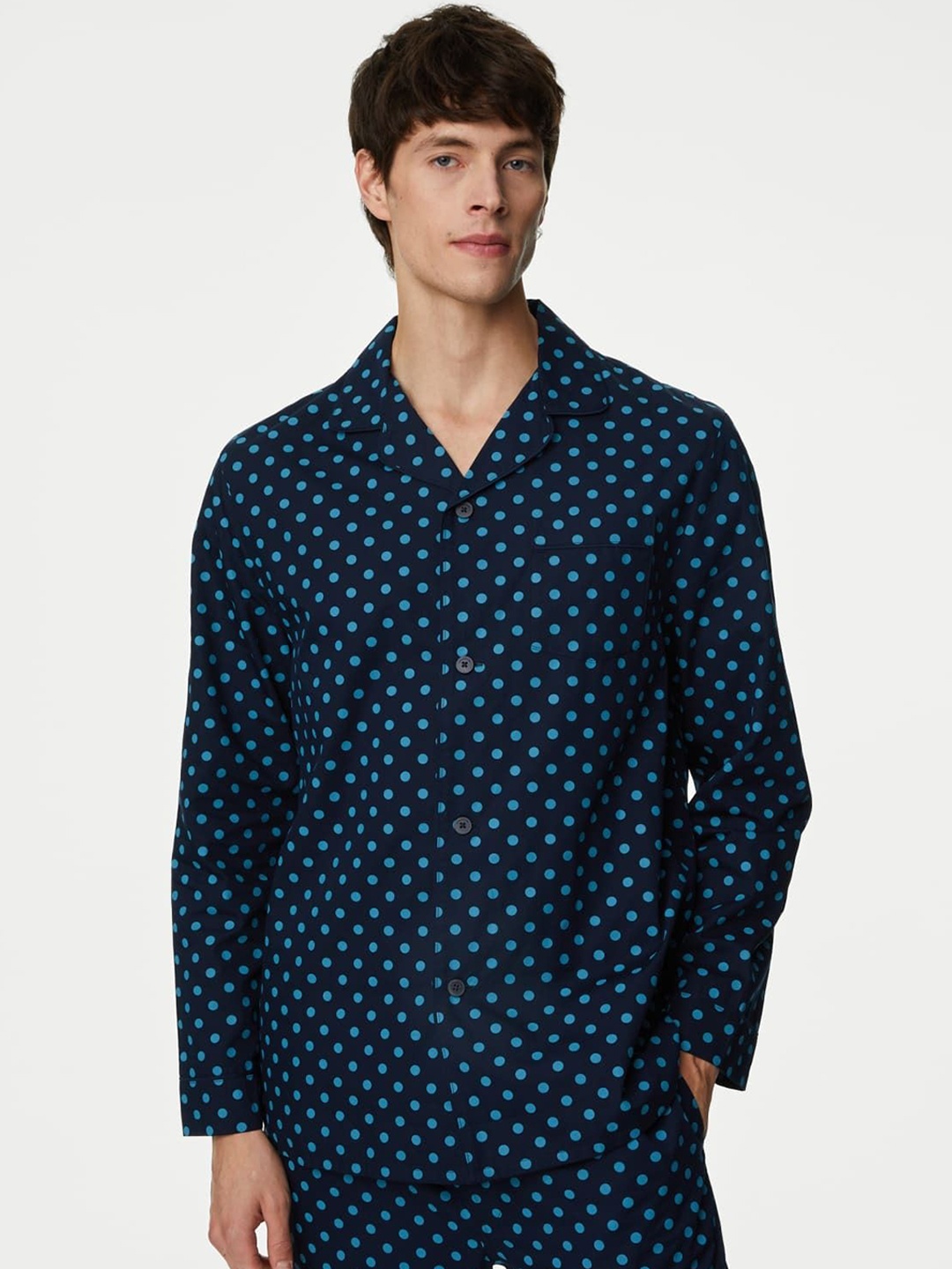 

Marks & Spencer Polka Dot Lounge Shirt, Navy blue