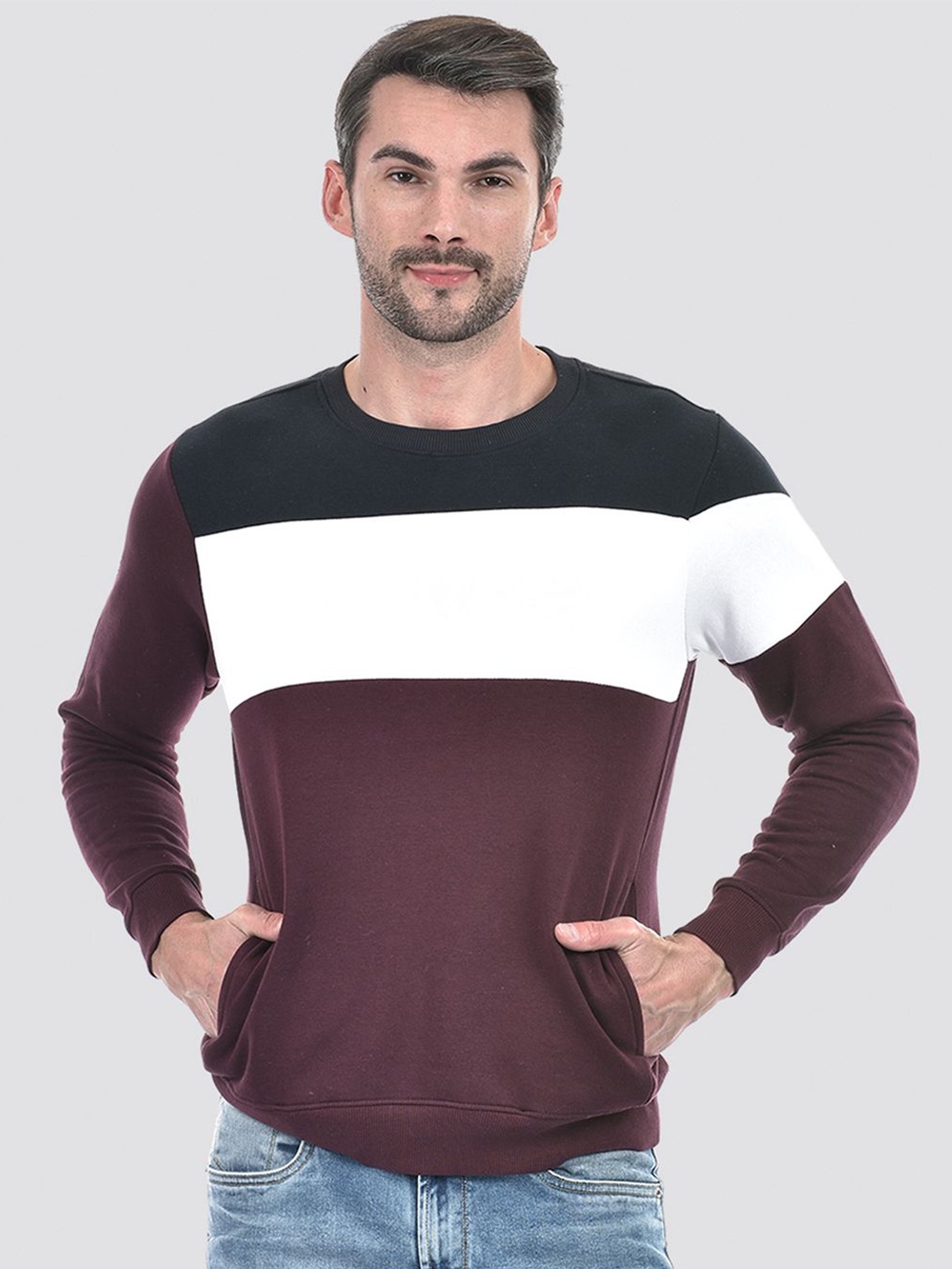 

Numero Uno Men Colourblocked Pullover Sweatshirt, Multi