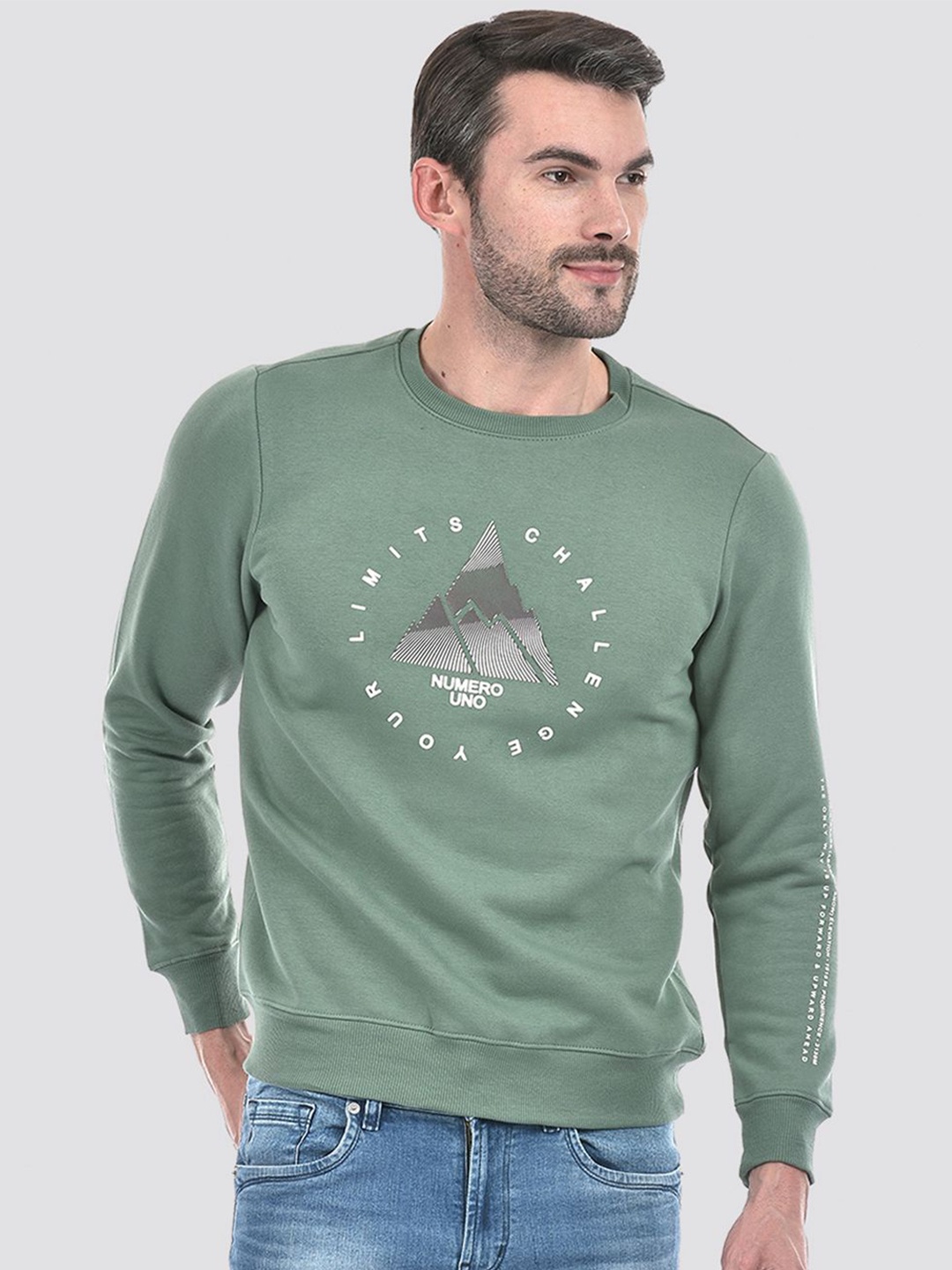 

Numero Uno Men Graphic Printed Sweatshirt, Green