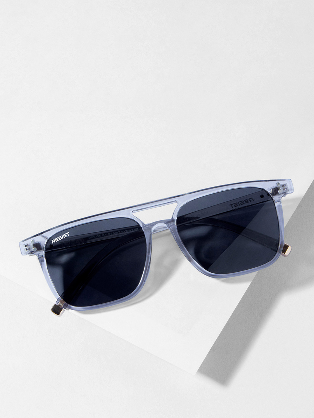 

RESIST EYEWEAR Unisex Square Sunglasses with UV Protected Lens JASPER GREY BLK3, Black